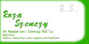 roza szenczy business card